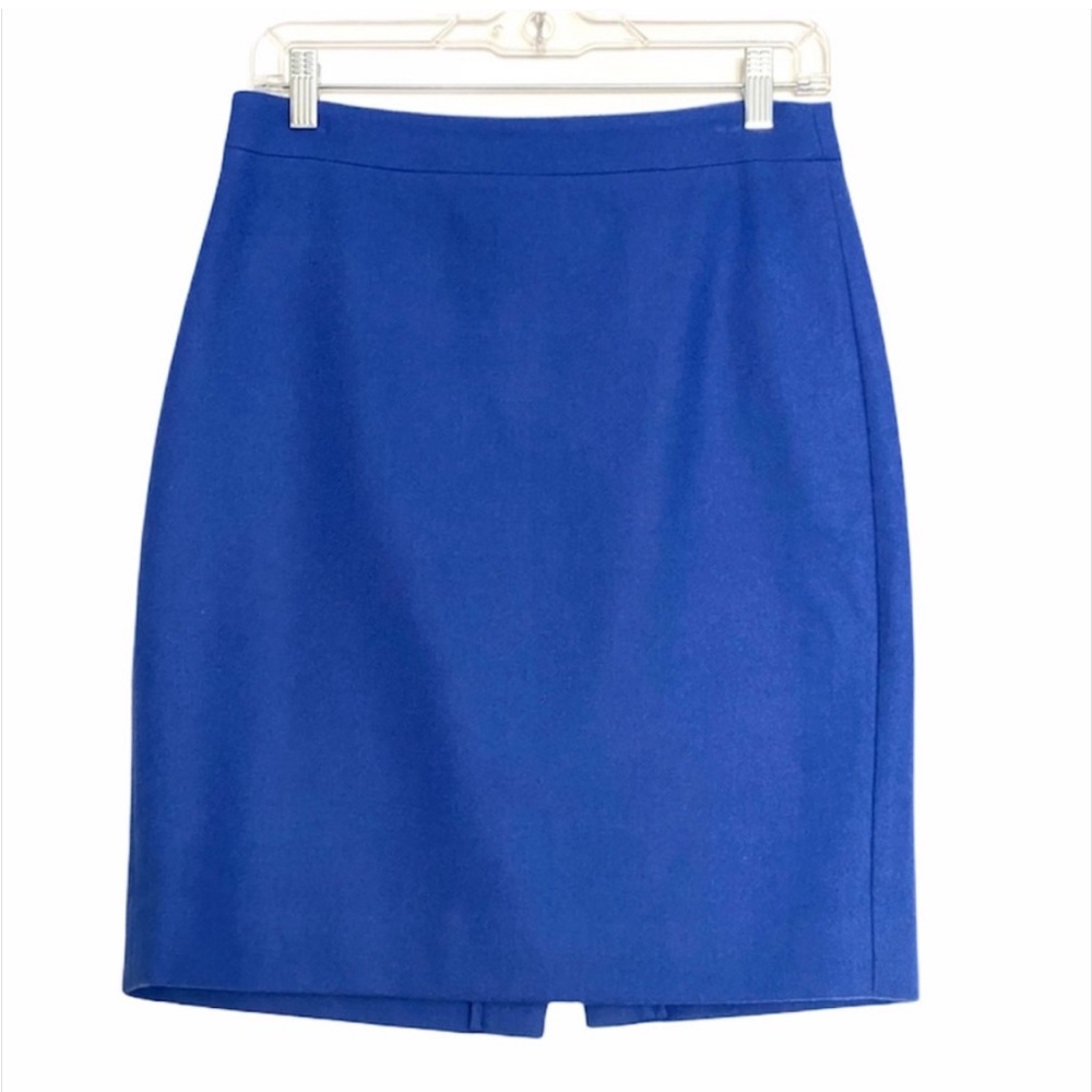 J. Cree Pencil Royal Blue Wool Skirt Size 2 - Picture 3 of 10